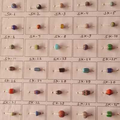 Chavron glass beads
