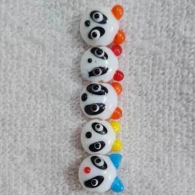Panda glass beads