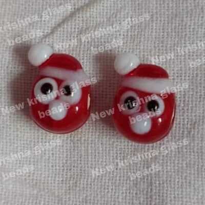 Santa glass beads