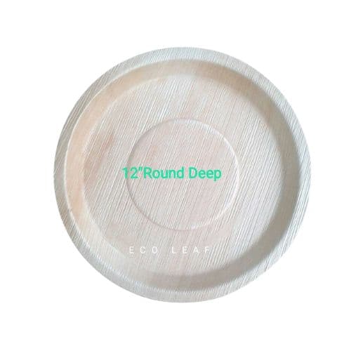 Areca leaf disposable plate 12 inch Round