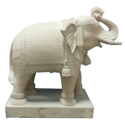 White Marble Elephant Statue
