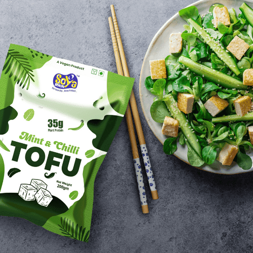 Mint Tofu with Salad