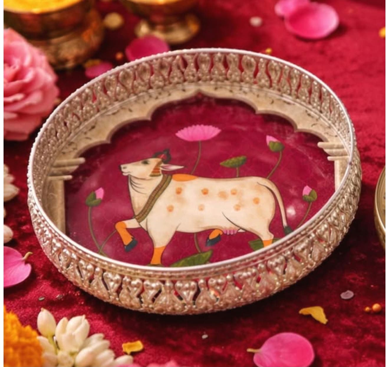 Metal Pichwai Tray