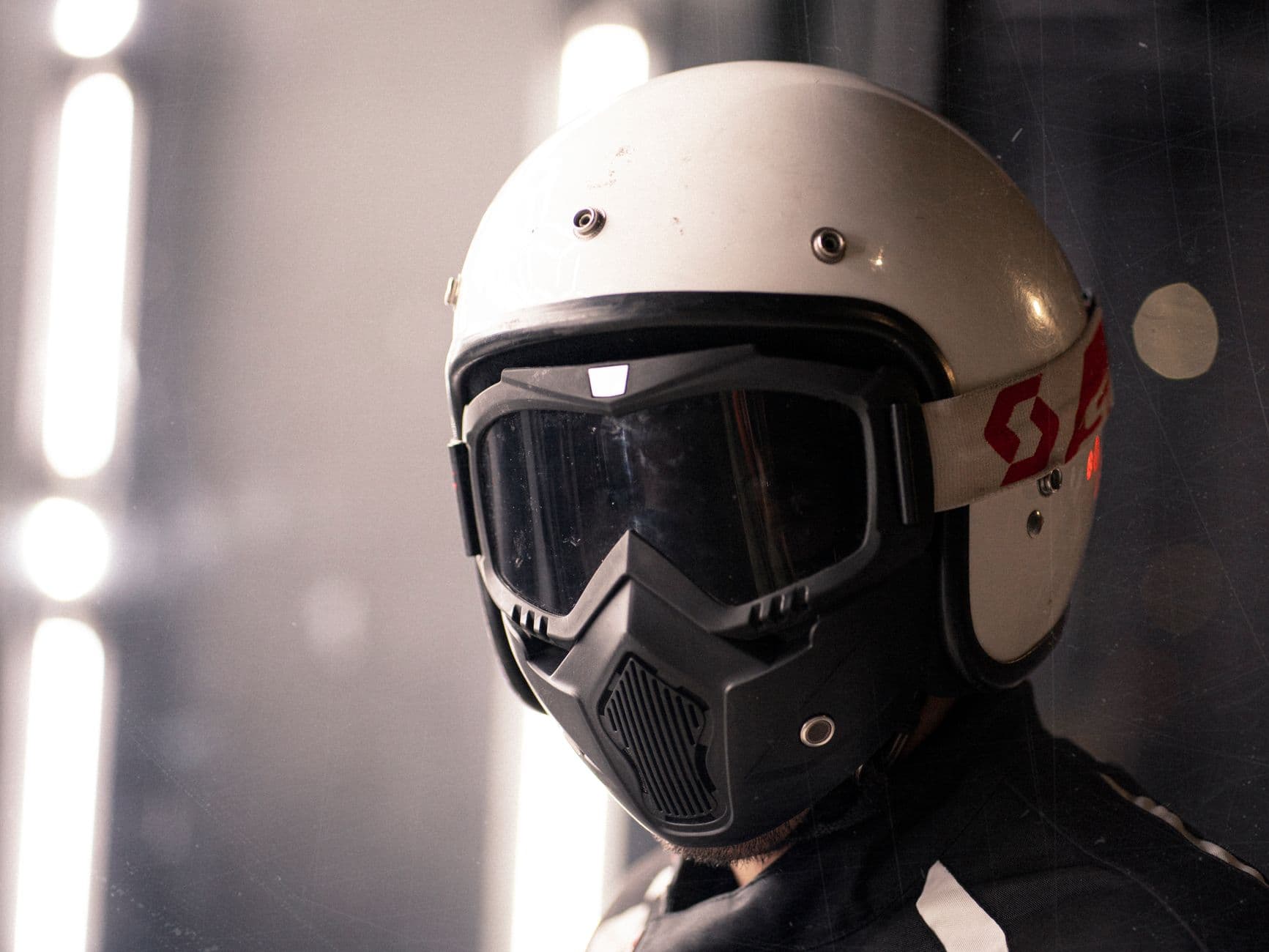 White and Grey Motorcycle Helmet